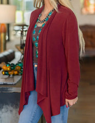 Soft Drape Open Front Cardigan