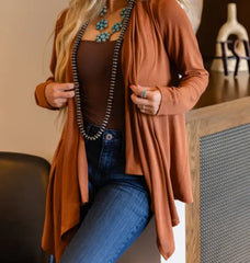 Soft Drape Open Front Cardigan