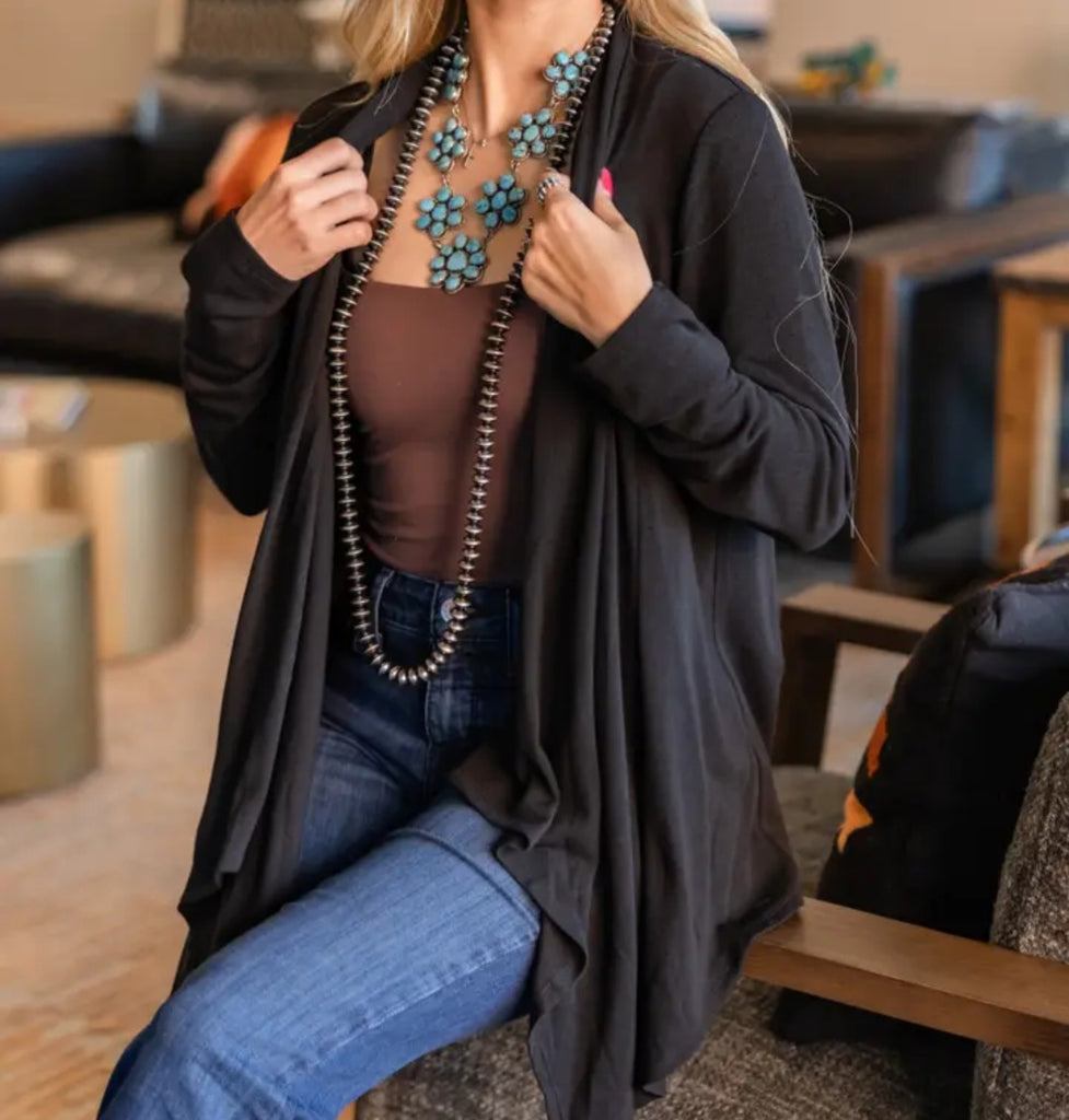 Soft Drape Open Front Cardigan