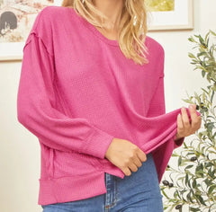 Round Neck Thermal Long Sleeve Top