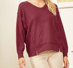Round Neck Thermal Long Sleeve Top