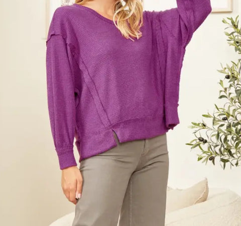 Round Neck Thermal Long Sleeve Top