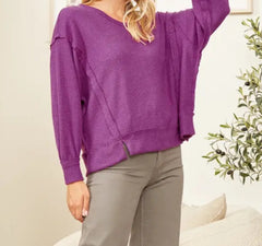 Round Neck Thermal Long Sleeve Top