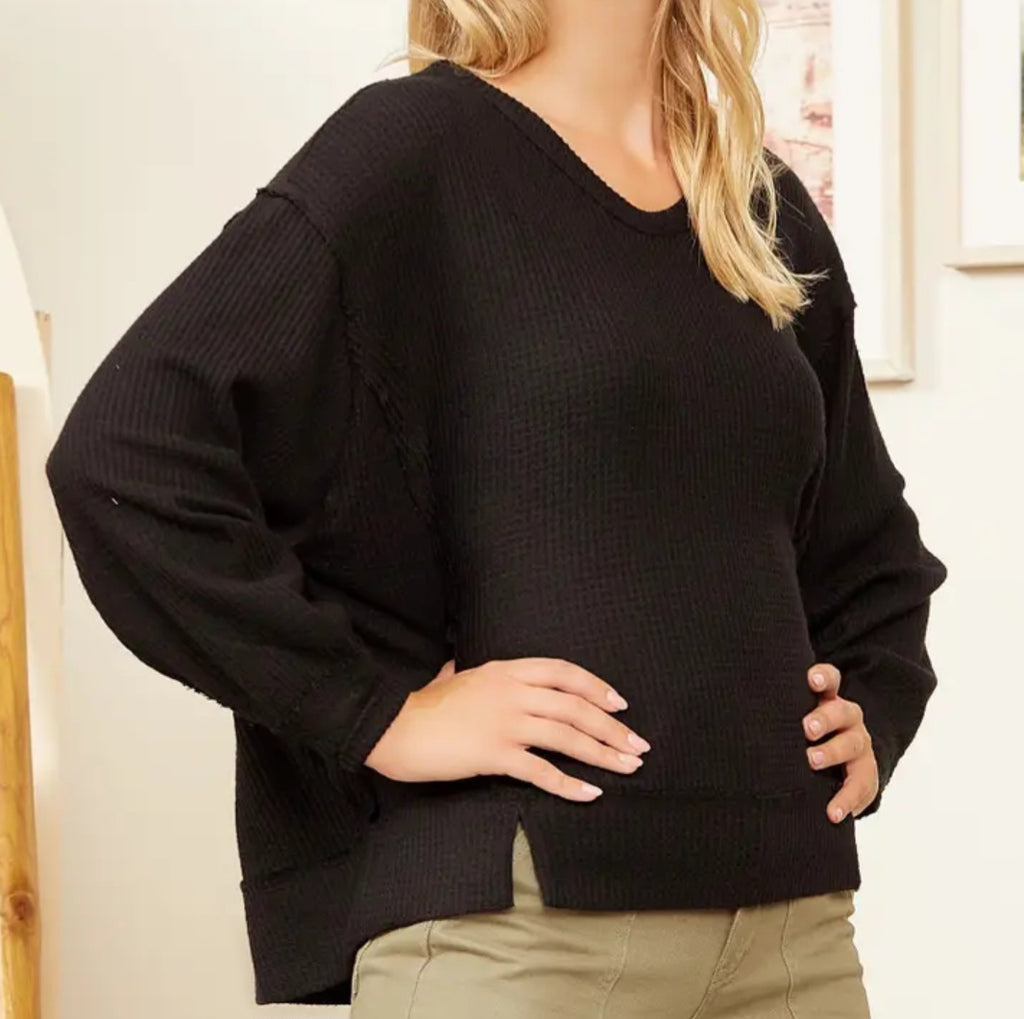 Round Neck Thermal Long Sleeve Top