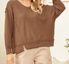 Round Neck Thermal Long Sleeve Top