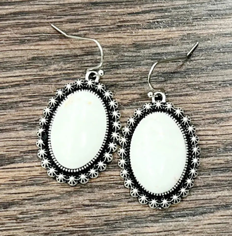 White Turquoise Earrings