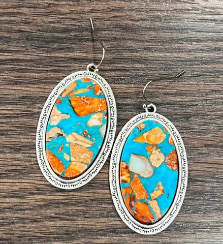 Oval Gemstone Earrings