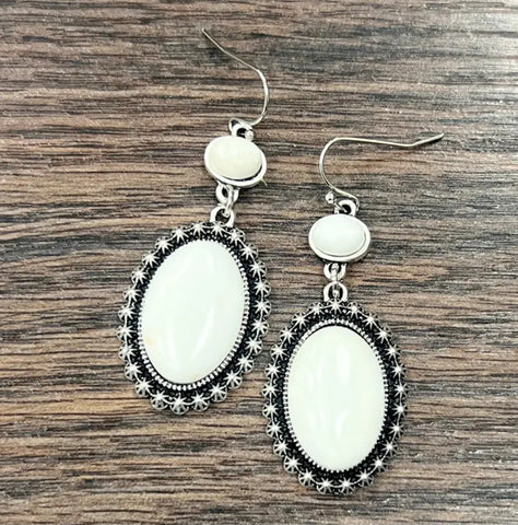 White Turquoise Earrings