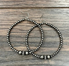 Handmade Polish Navajo Bead Hoop Earrings