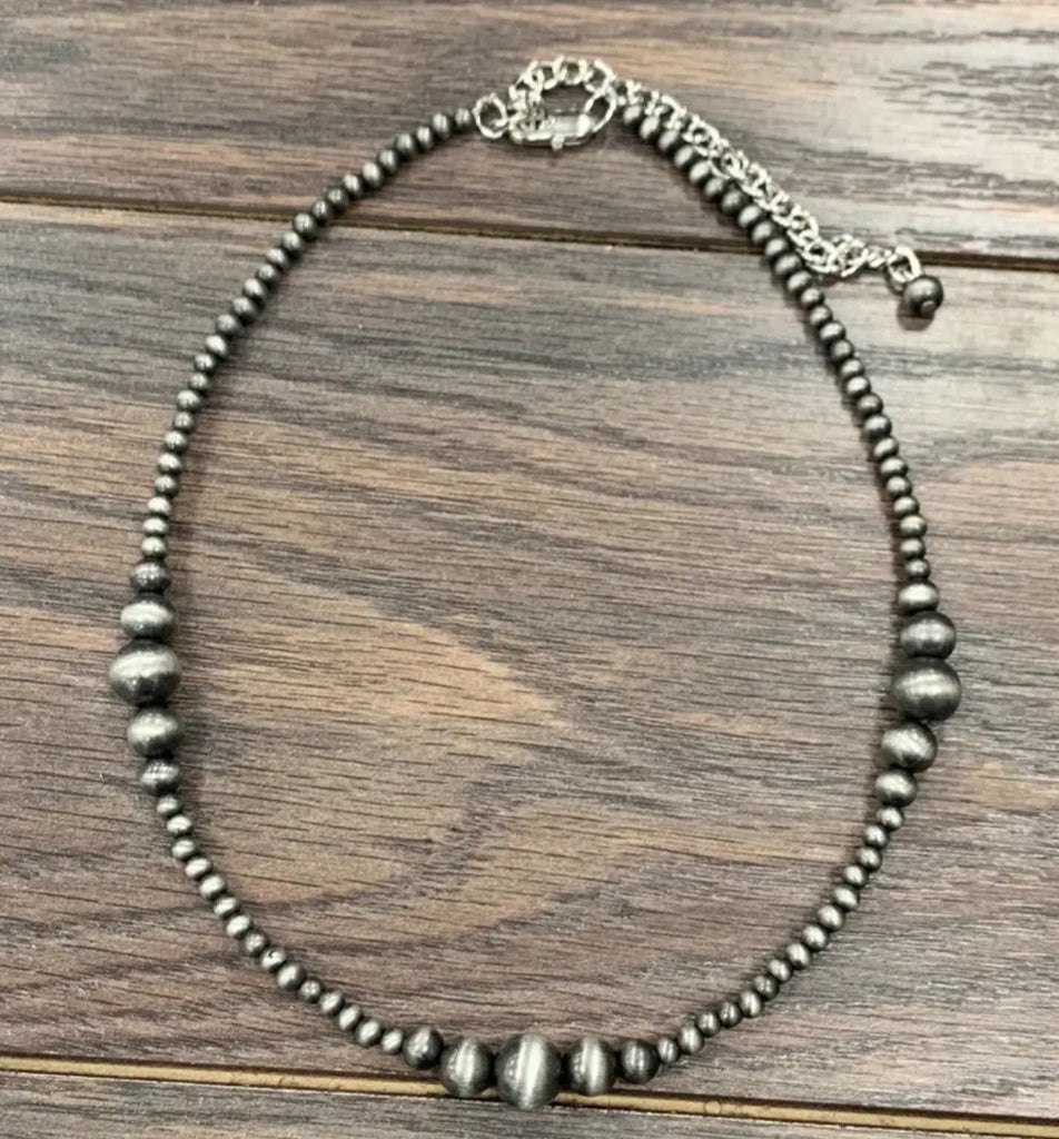 Handmade 15" Clustered Navajo Bead Necklace