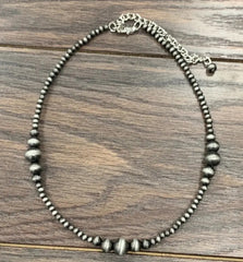 Handmade 15" Clustered Navajo Bead Necklace