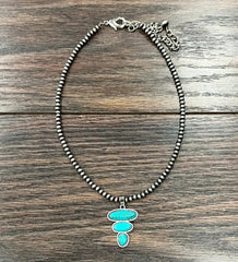Handmade 15" Navajo Turquoise Necklace