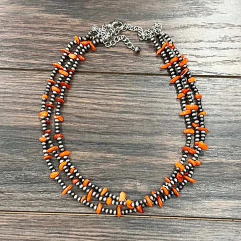 Handmade 3-Strand Navajo Seashell Necklace