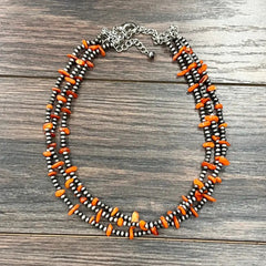 Handmade 3-Strand Navajo Seashell Necklace