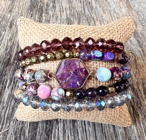 Janet Purple Bracelet Stack