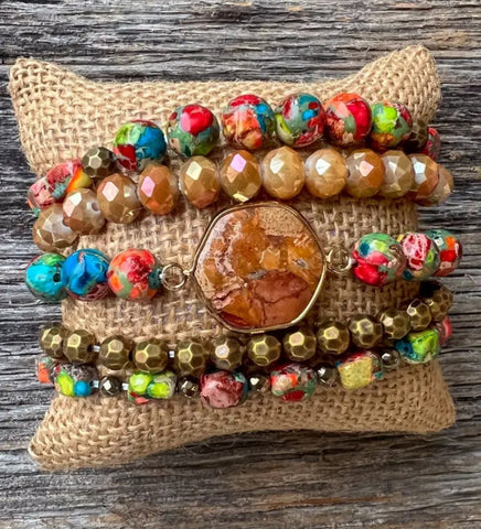 Janet Orange Bracelet Stack