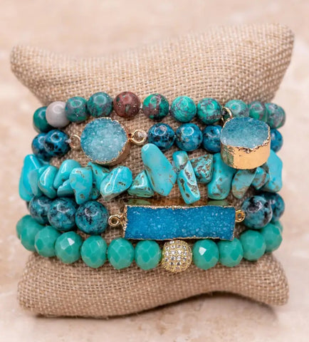 Ghana African Turquoise Bracelet Set
