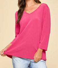 Classic Wrinkle-Free V-Neck Top