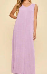 Textured V-Neck Maxi Dress