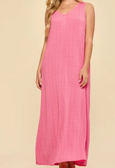 Textured V-Neck Maxi Dress