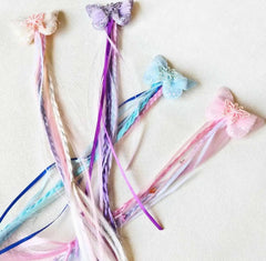 Butterfly Colored & Braided Hair Extension Clip