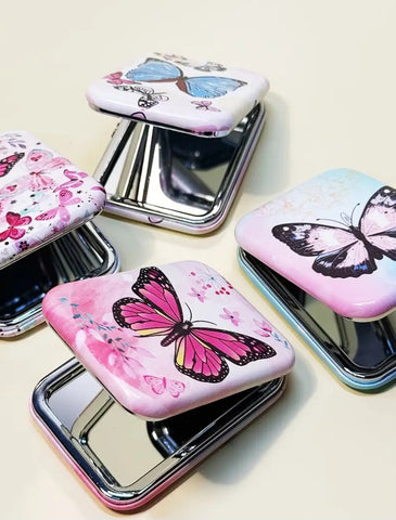 Butterfly Printed Compact Mirror