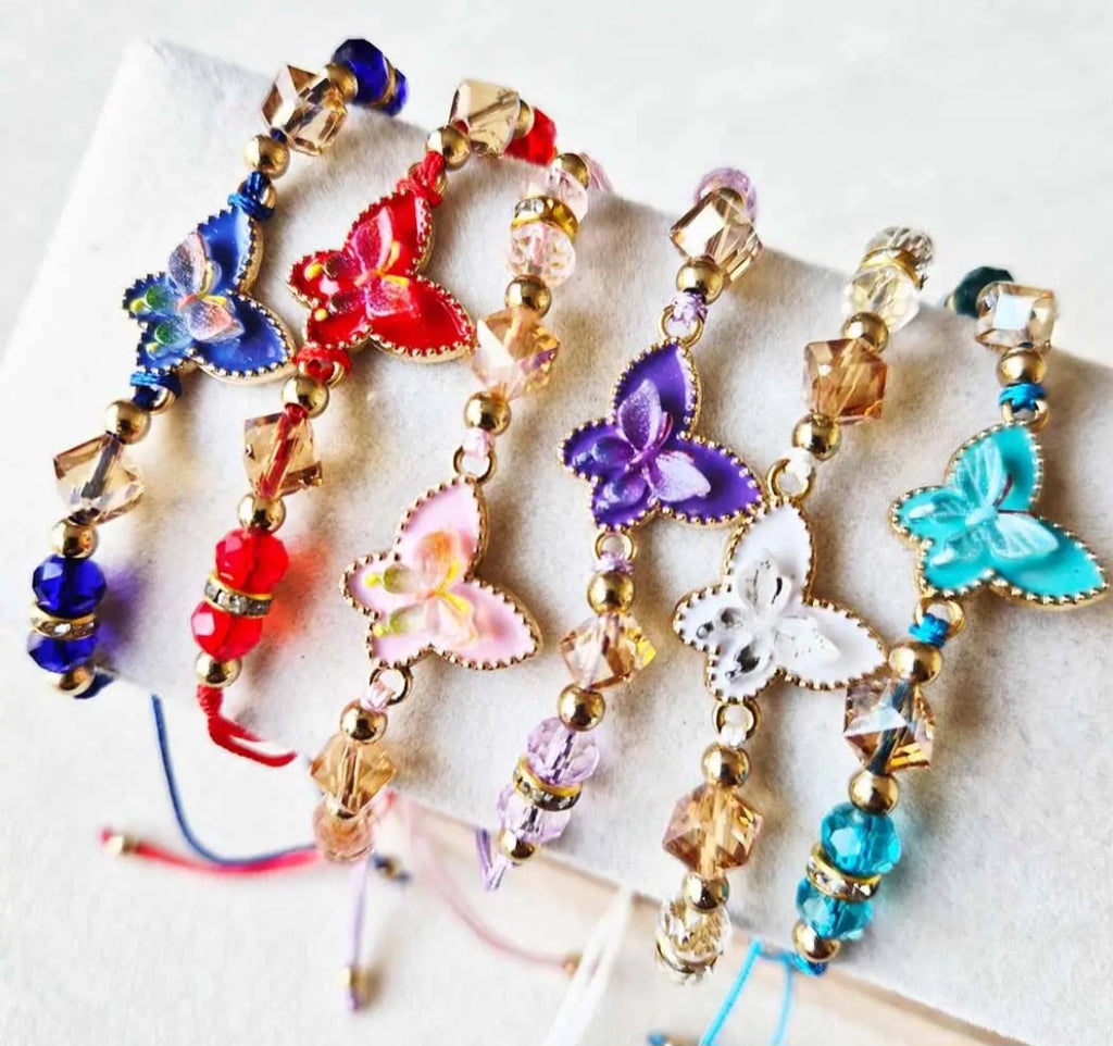 Beaded Butterfly Adjustable Bracelet
