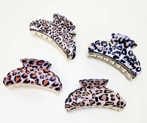 Leopard Hair Claw Clips