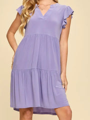 Flutter Sleeve Tiered Forever Dress
