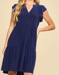 Flutter Sleeve Tiered Forever Dress