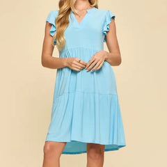 Flutter Sleeve Tiered Forever Dress