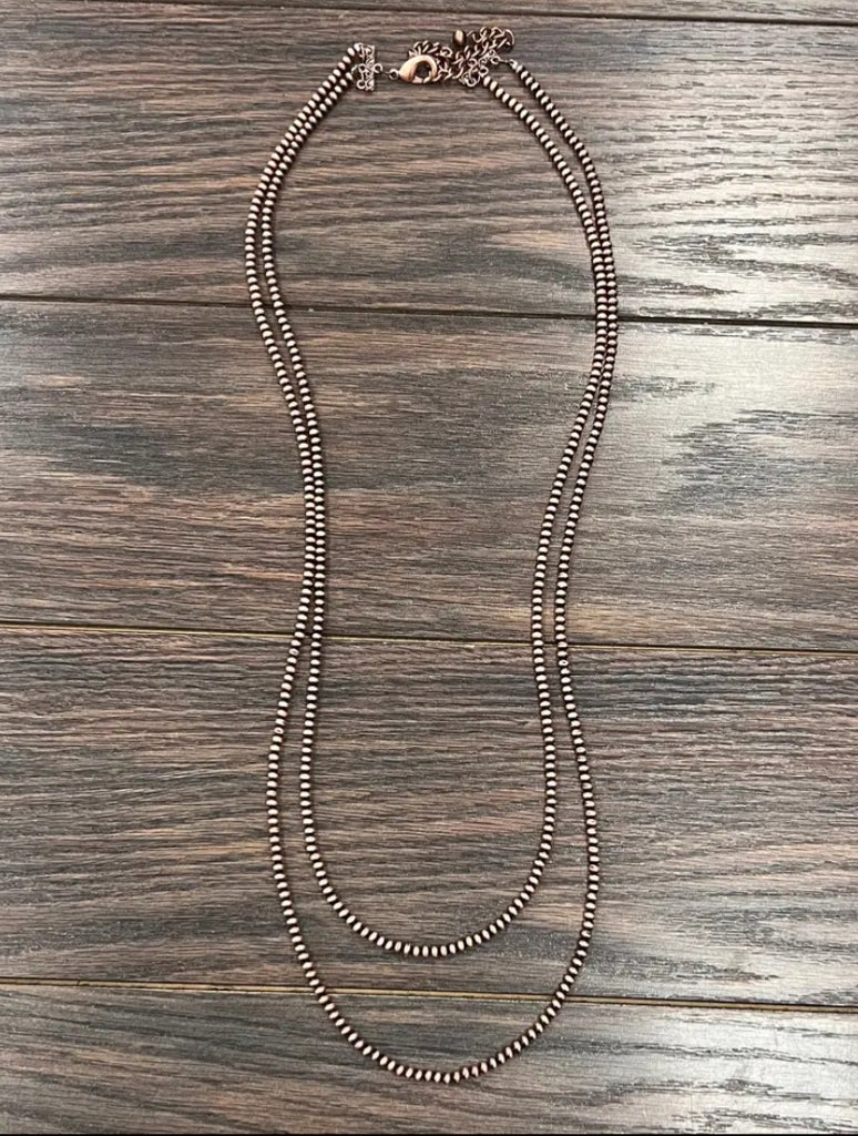 34" Handmade Copper Navajo Necklace