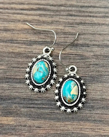 8mm Oval Gemstone Earrings