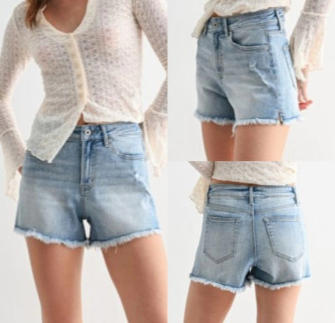 High-Rise Denim Shorts