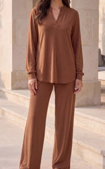 2 Piece Flowy Pant/3/4 Sleeve Top Set