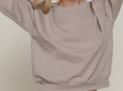 Long Sleeve Round Neck Crop Sweatshirt