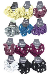 Shimmer/Pearl Beaded Scrunchie Set