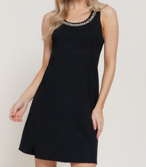 Sleeveless Embellished Mini Dress