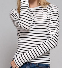 Long Sleeve Stripe Knit Top