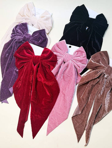 Large Velvet Bow Hair Clips