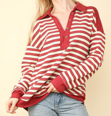 Striped Collared Sweater