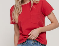 Short Sleeve Pocket Knit Top
