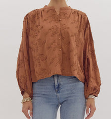 Floral Embroidered Oversized Top