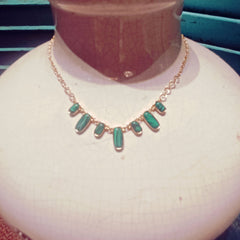 Green/Gold Stone Necklace