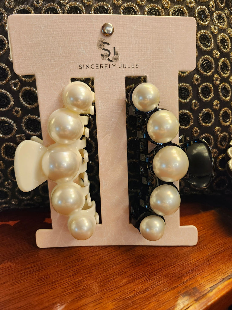 Pearl Beaded Hair Clips