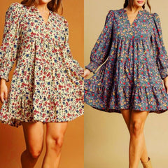 Floral Corduroy Dress