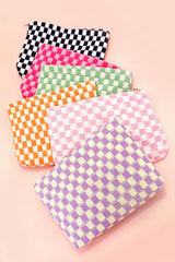 Travel Checker Zipper Cosmetic Pouch