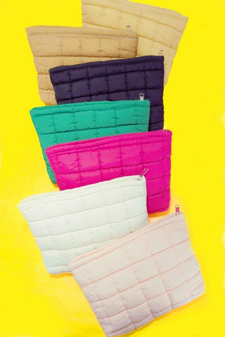 Quilted Puffy Cosmetic Makeup Pouch