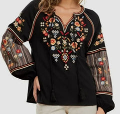 Floral Embroidered Long Sleeve Top