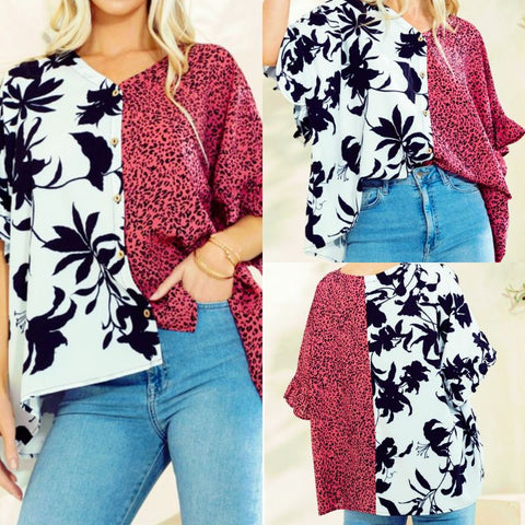 Oversized Floral Printed Top